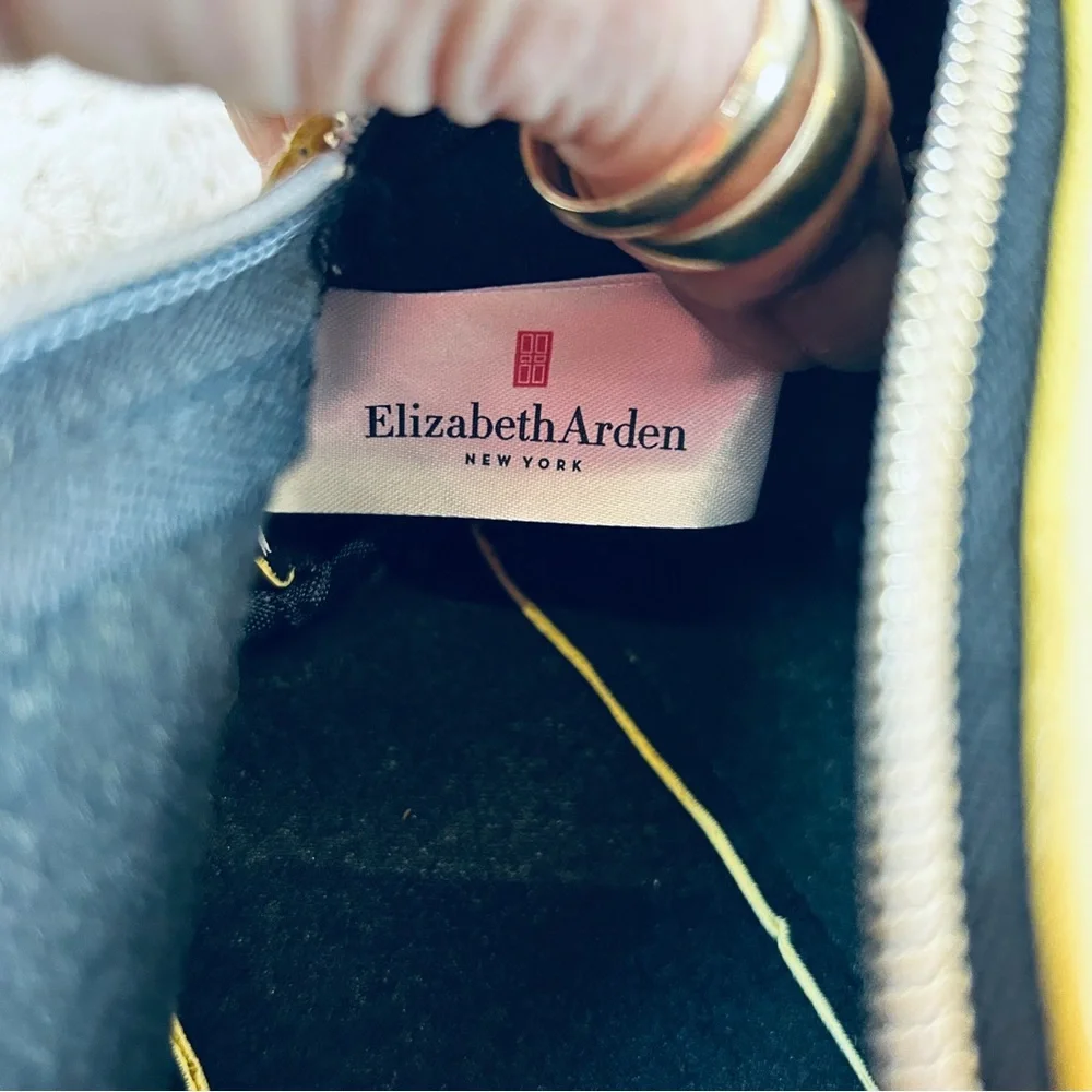 Elizabeth‎ Arden Yellow Crocodile-Patterned Cosmetic Bag